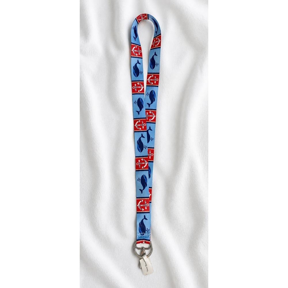 Vera Bradley 36" Lanyard Wide Blue Ribbon NWT Lobster Clasp & Keyring MSRP $20